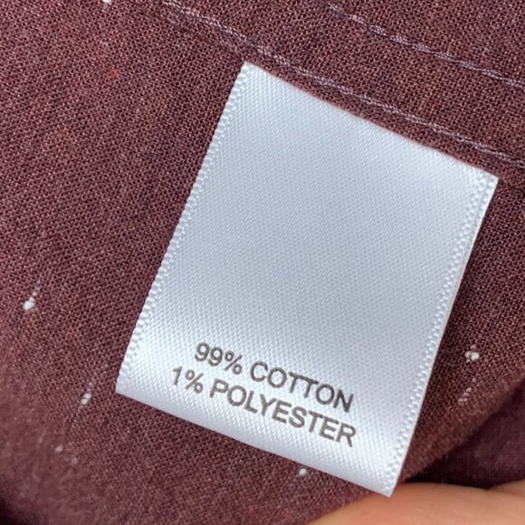 ROWM Burgundy Flecked Cotton Blend Button Down Shirt Size Large - Picture 5 of 8